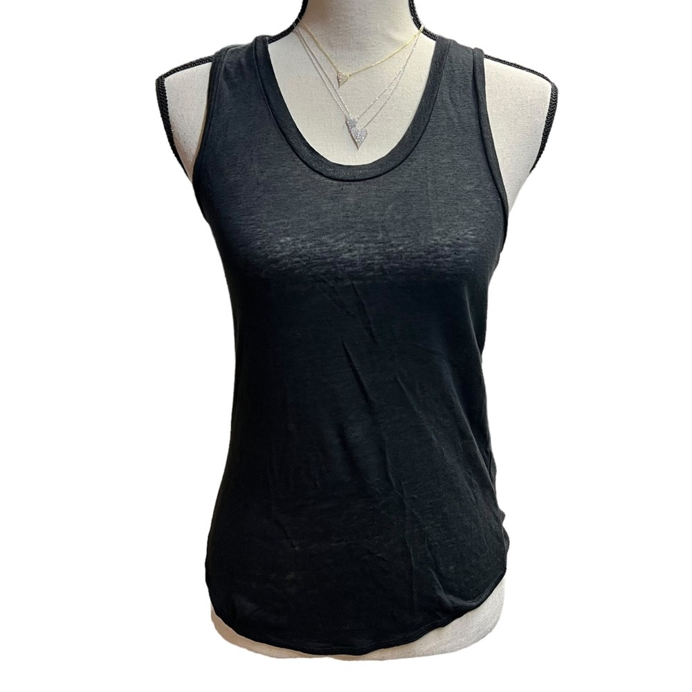 J Crew 100% Linen Black Tank Top